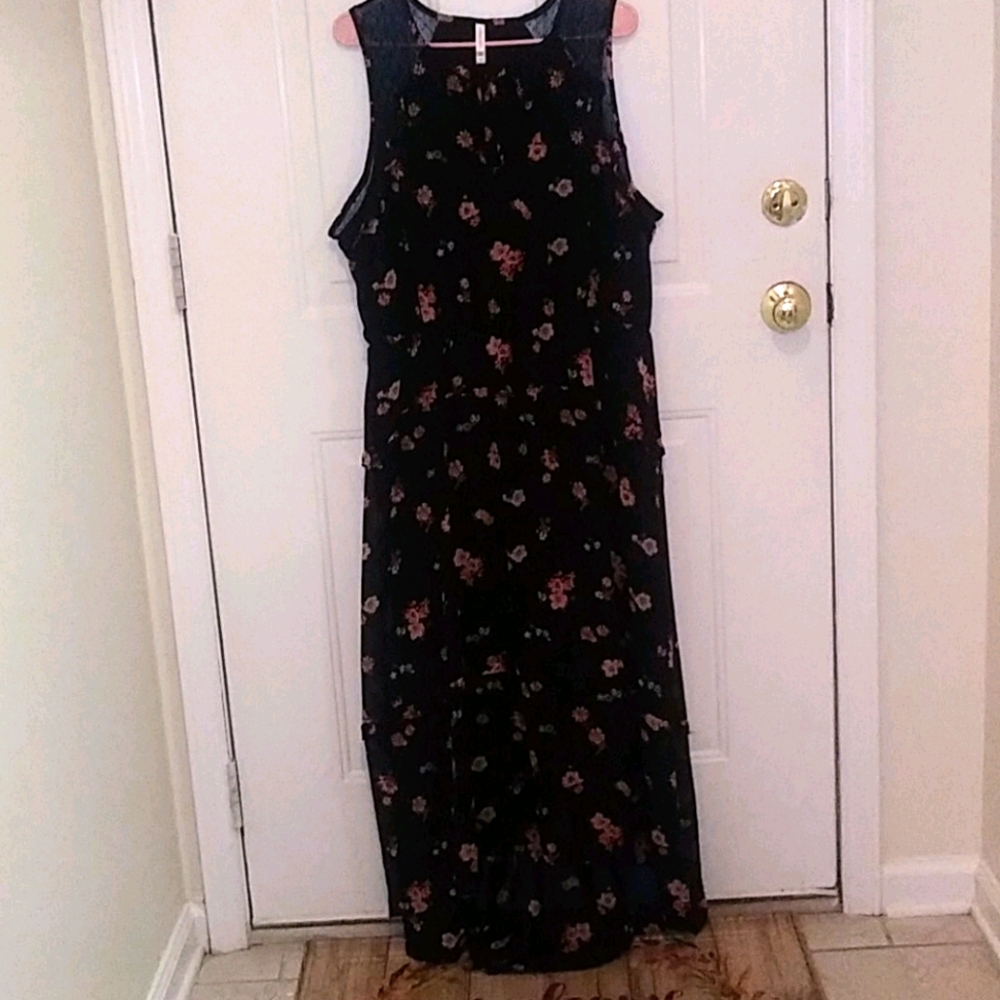 Woman's black maxi dress